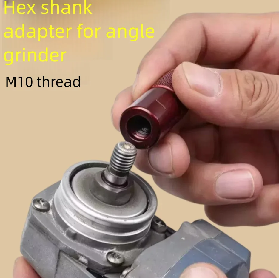 Power Tools In Electrical - ユニバーサルM10アングルグラインダー用、6.35mm六角軸ドリルビット変換アダプター。電動ドリルチャック、パワーツール用アクセサリー。